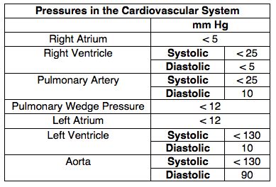 normal Lv pressure range